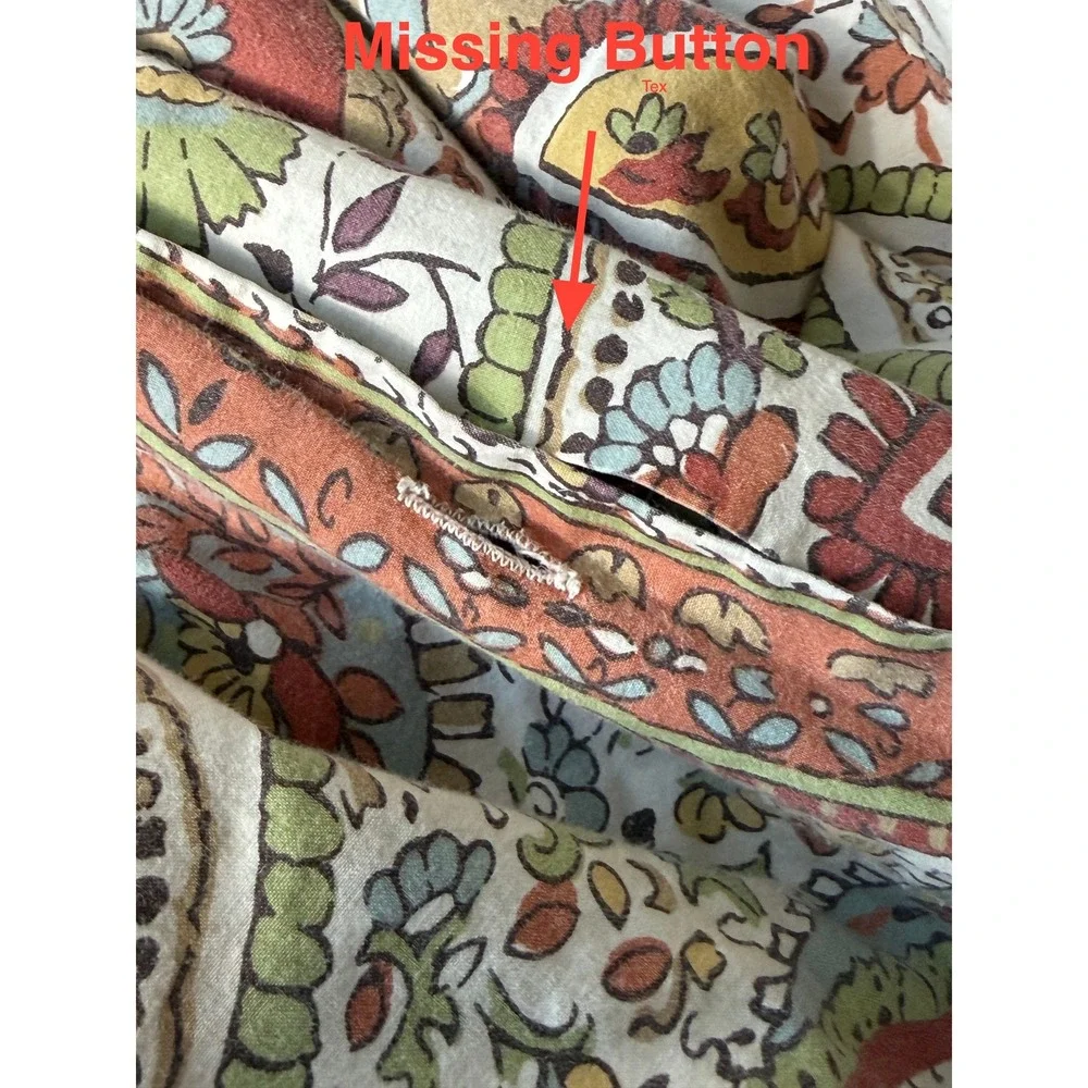 Pottery Barn Paisley Duvet Cover Multi Color Boho Bedding Terracotta Sage Blue